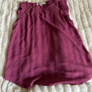 LOFT Ruffled Purple Blouse